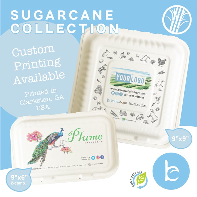 Sugarcane - Custom Print Clamshells